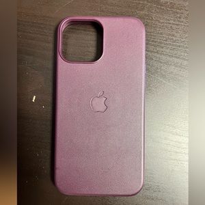 iPhone 13 Pro Max Black Cherry Leather Case